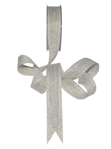 Linen Effect with Glitter Ribbon