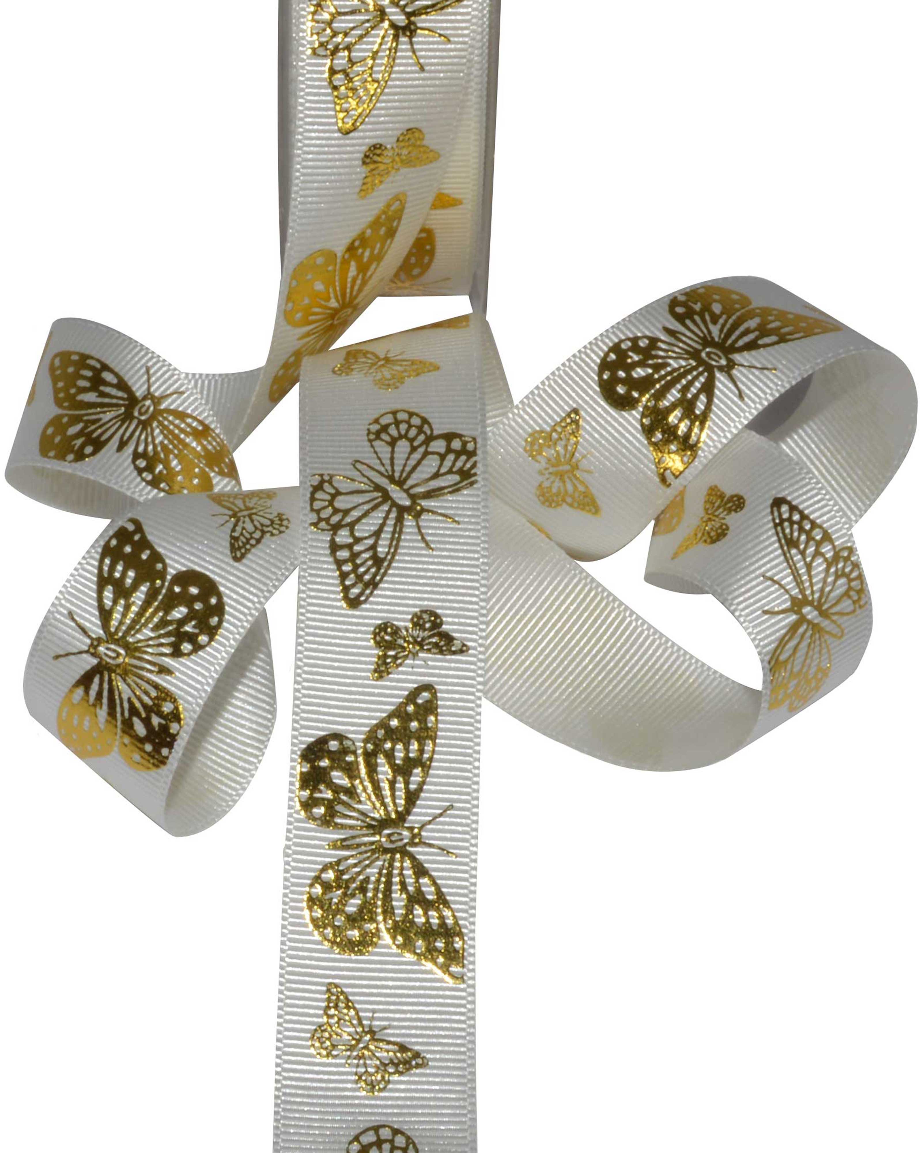 Butterfly Printed Grosgrain Ribbon