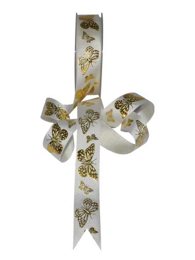 Butterfly Printed Grosgrain Ribbon