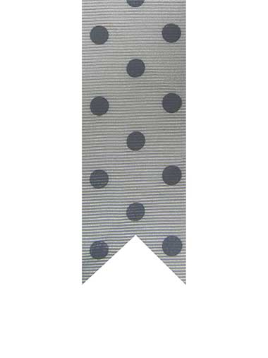 Grey Spotted Grosgrain Ribbons